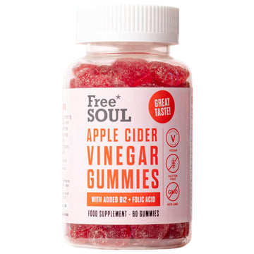 Apple Cider Vinegar Gummies with The Mother 1000mg Enhanced with Vitamin B12 & Folic Free SoulUS supplements