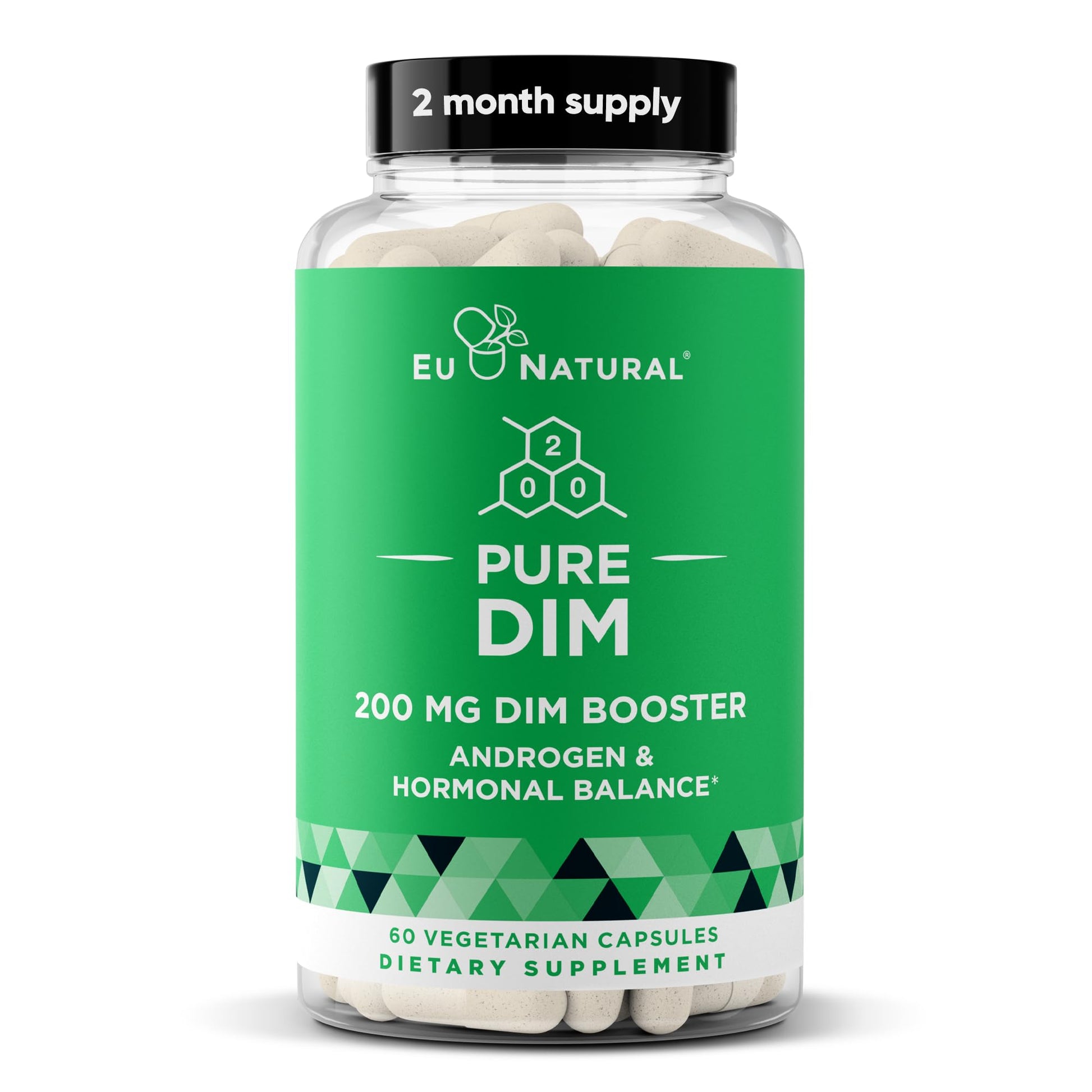 DIM Supplement Pure 200 Mg for Women or Men – Estrogen Hormone Balance Supplement for Energy, Fatigue, Stress, Menopause, Hot Flashes – Enhanced Bioavailability BioPerine – 60 Vegan Soft Capsules Eu NaturalAu supplements