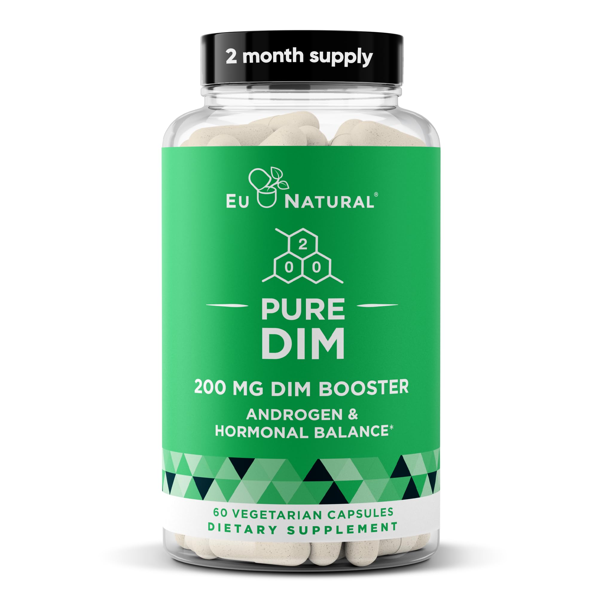 DIM Supplement Pure 200 Mg for Women or Men – Estrogen Hormone Balance Supplement for Energy, Fatigue, Stress, Menopause, Hot Flashes – Enhanced Bioavailability BioPerine – 60 Vegan Soft Capsules Eu NaturalAu supplements