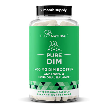 DIM Supplement Pure 200 Mg for Women or Men – Estrogen Hormone Balance Supplement for Energy, Fatigue, Stress, Menopause, Hot Flashes – Enhanced Bioavailability BioPerine – 60 Vegan Soft Capsules Eu NaturalAu supplements