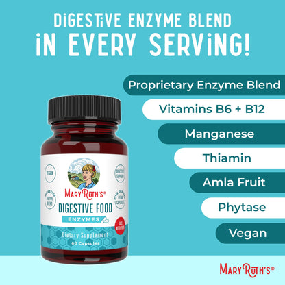MaryRuth Organics Digestive Enzymes | Up to 2 Month Supply | Vegan Digestive Health Aid and Gut Health Enzyme Complex | Over 12 Enzymes | Vitamins B6 & B12 MARYRUTH'SUS supplements