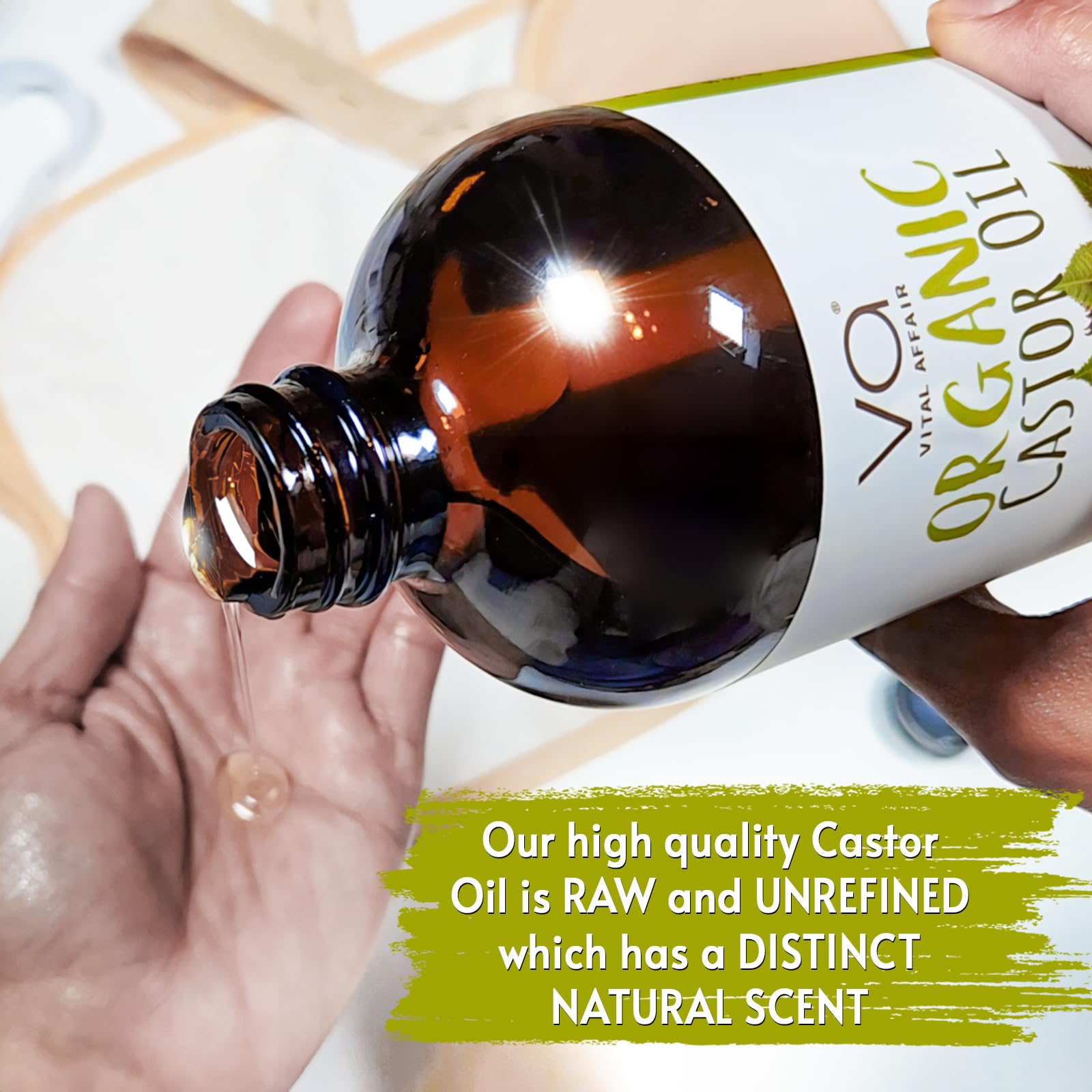 VITAL AFFAIR Castor Oil Organic Cold Pressed Unrefined Glass Bottle- USDA Certified Organic Castor Oil VITAL AFFAIRAu supplements