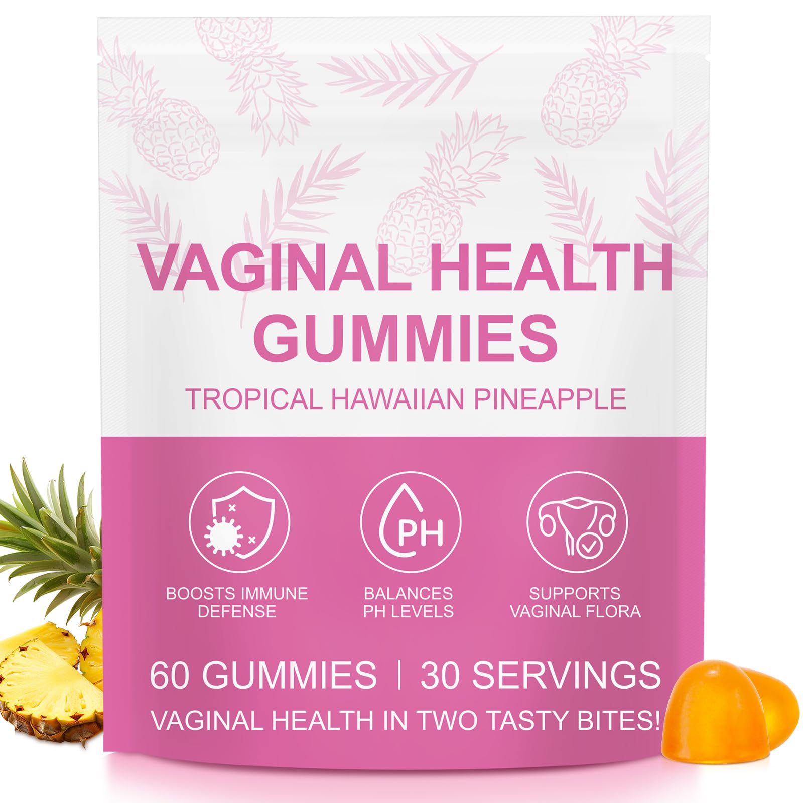 Vital Source Feminine Gummies - Feminine Balance Gummies for Women ph Natrual Famale Balance Cummie - Collagen Gummie - Pineapple PH Balance Gummie for Women Support Women’s Health - 60PCS TooffiAu supplements