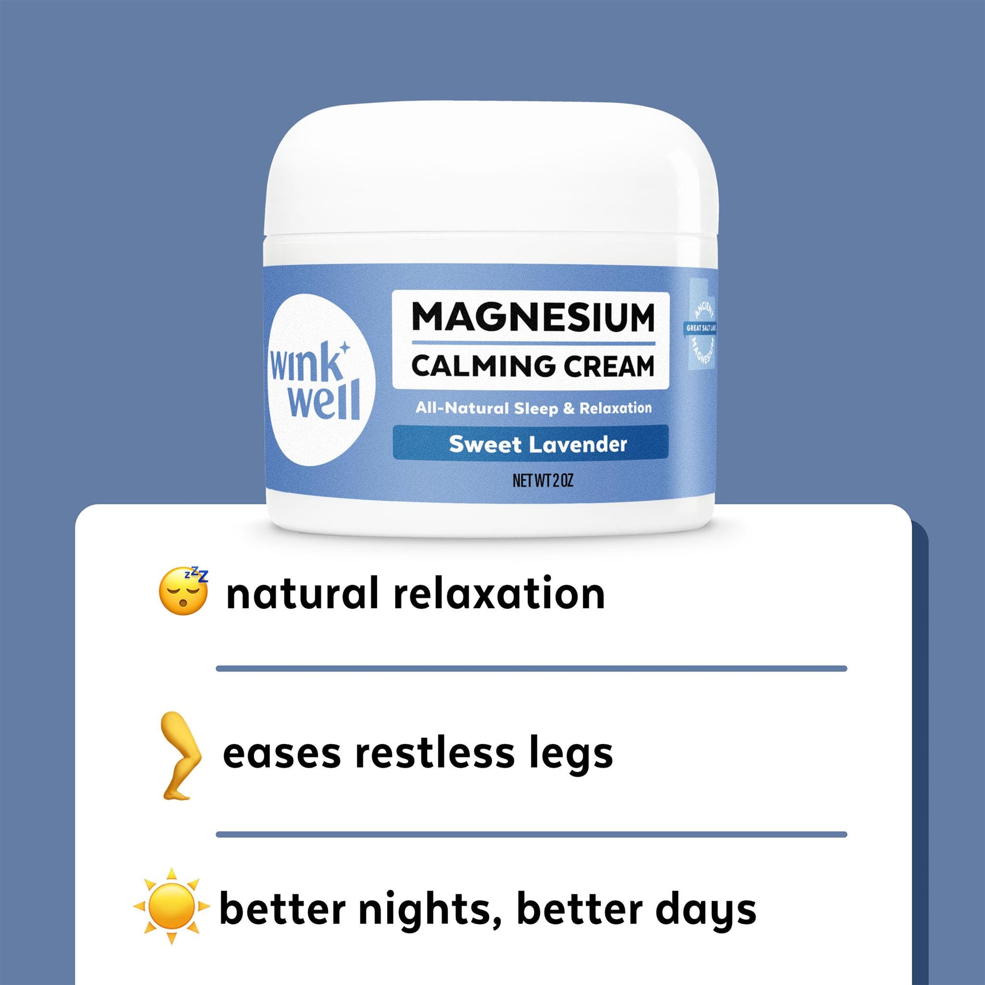 Wink Well Magnesium Calming Muscle and Joint Cream for Nighttime Relaxation Wink NaturalsAu supplements