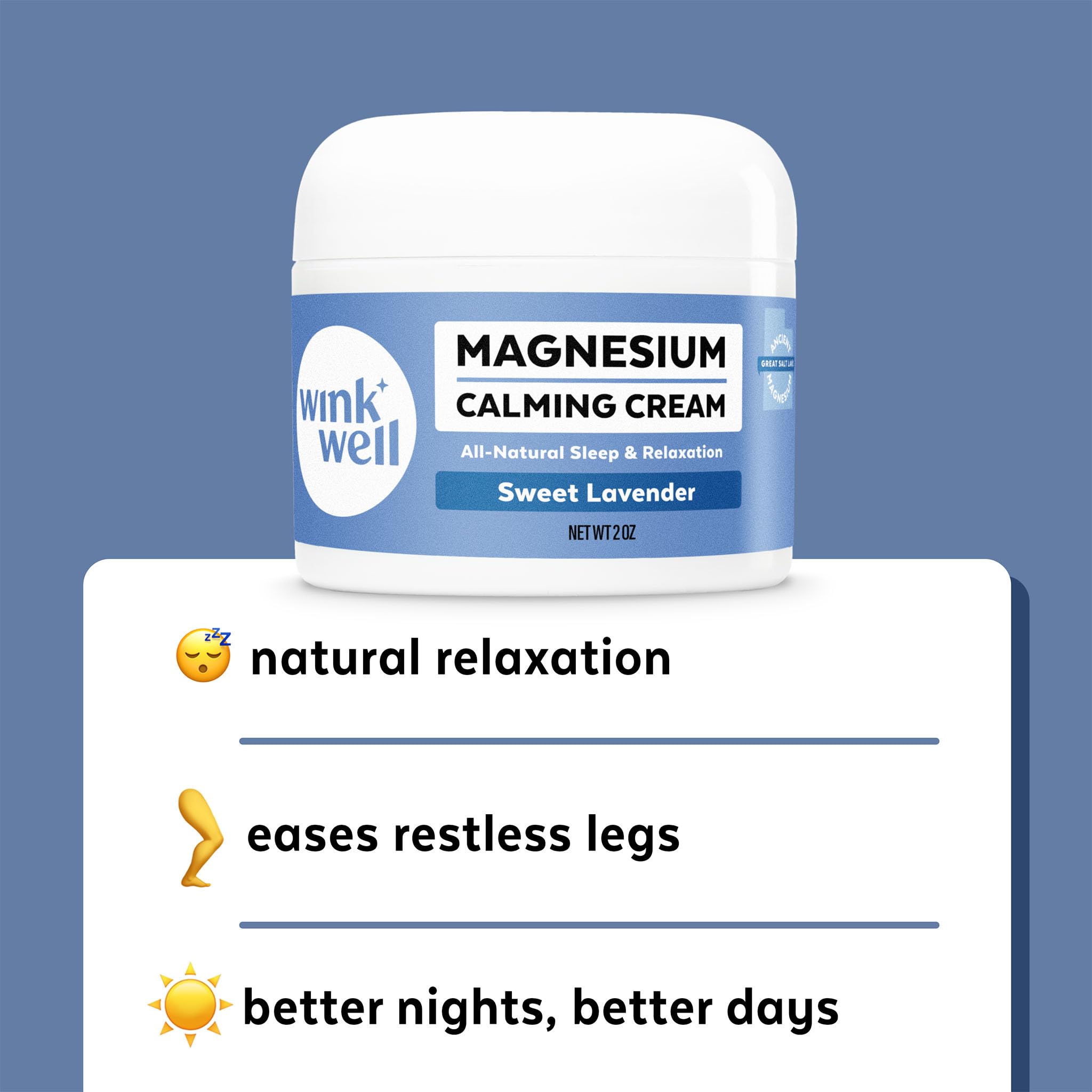 Wink Well Magnesium Calming Muscle and Joint Cream for Nighttime Relaxation Wink NaturalsAu supplements
