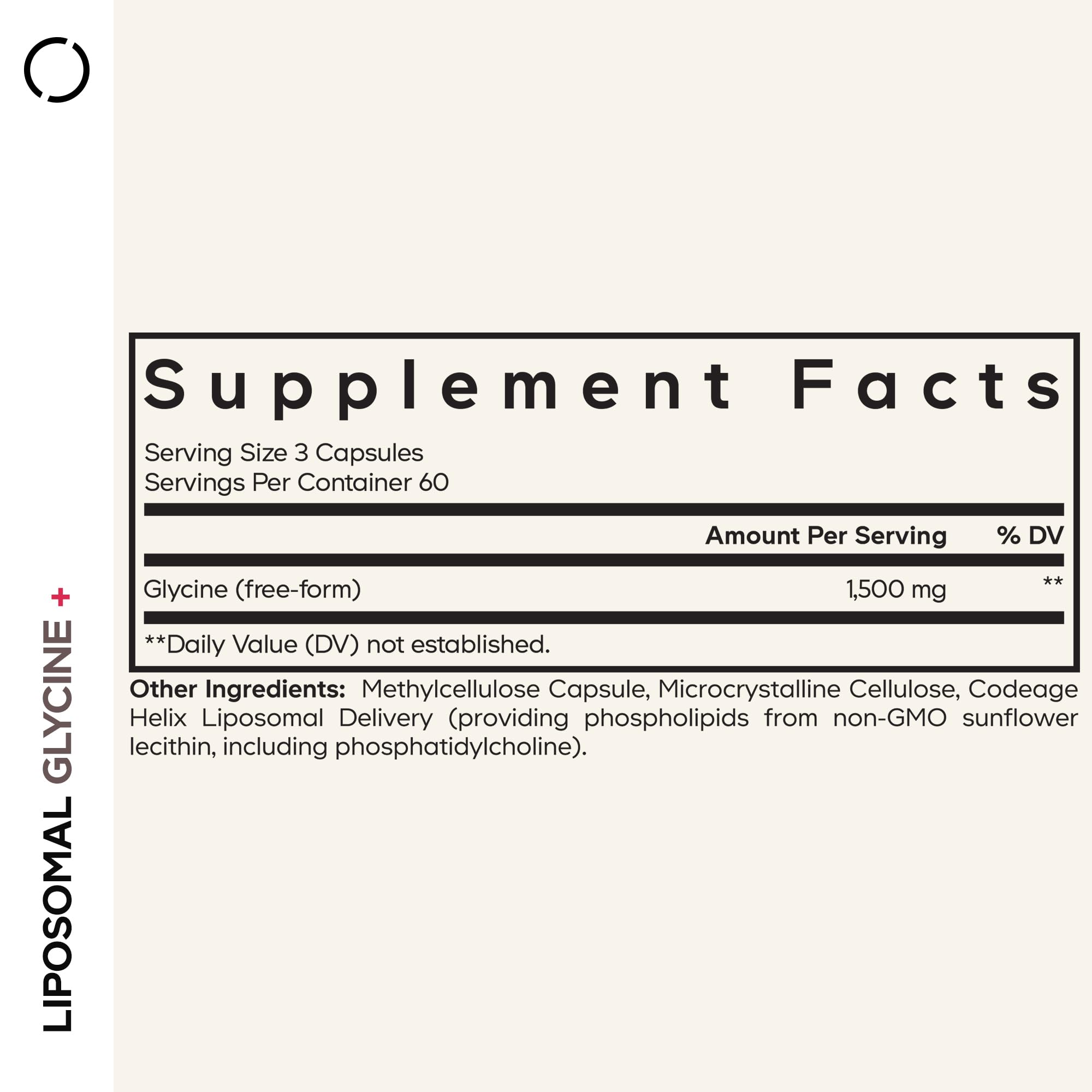 Codeage Liposomal Glycine+ Supplement - Free-Form Glycine 1,500 mg with Liposomal Delivery - 2-Month Supply - Amino Acid Capsules - Protein Support - Glycine Vitamins - 180 Capsules CodeageAu supplements
