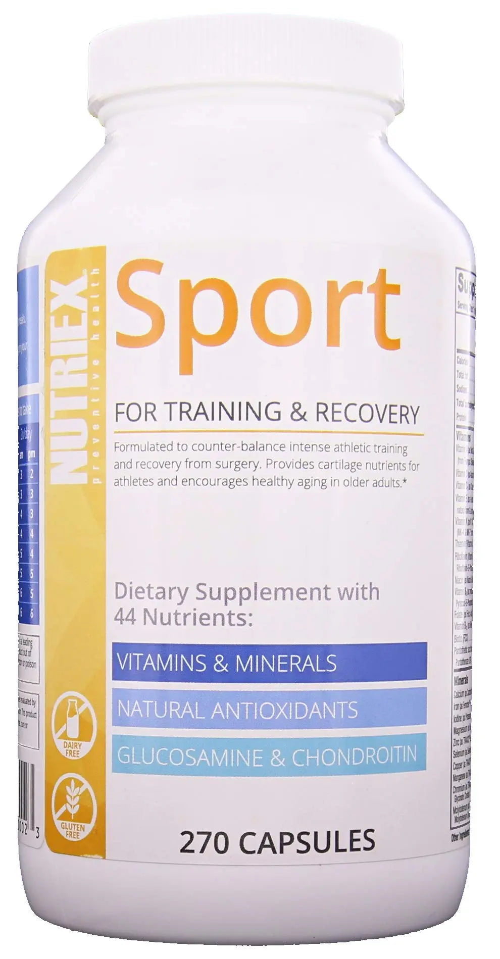 Nutriex Sport Comprehensive Multivitamin Supplement with Glucosamine & Chondroitin 270 Capsules NutriexAu supplements