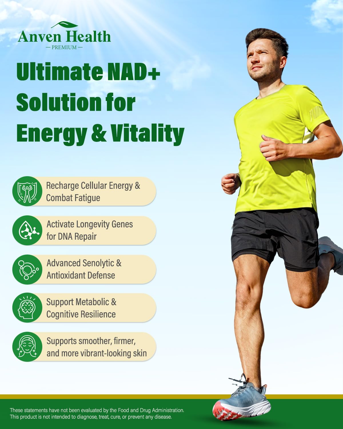 Anven Health Liposomal NAD+ Resveratrol Supplement - NMN Alternative with Trans-Resveratrol, Quercetin & Fisetin - NAD Plus for Women and Men, Cellular Energy & Healthy Aging, Non-GMO | 180 Capsules Anven HealthAu supplements