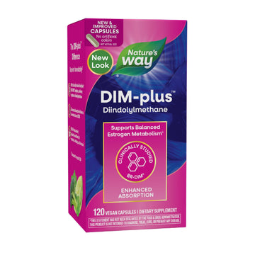 Nature's Way DIM-Plus, DIM Supplement, Supports Balanced Estrogen Metabolism*, Supports Estrogen Hormone Balance*, Diindolylmethane, 120 Vegan Capsules Nature's WayAu supplements