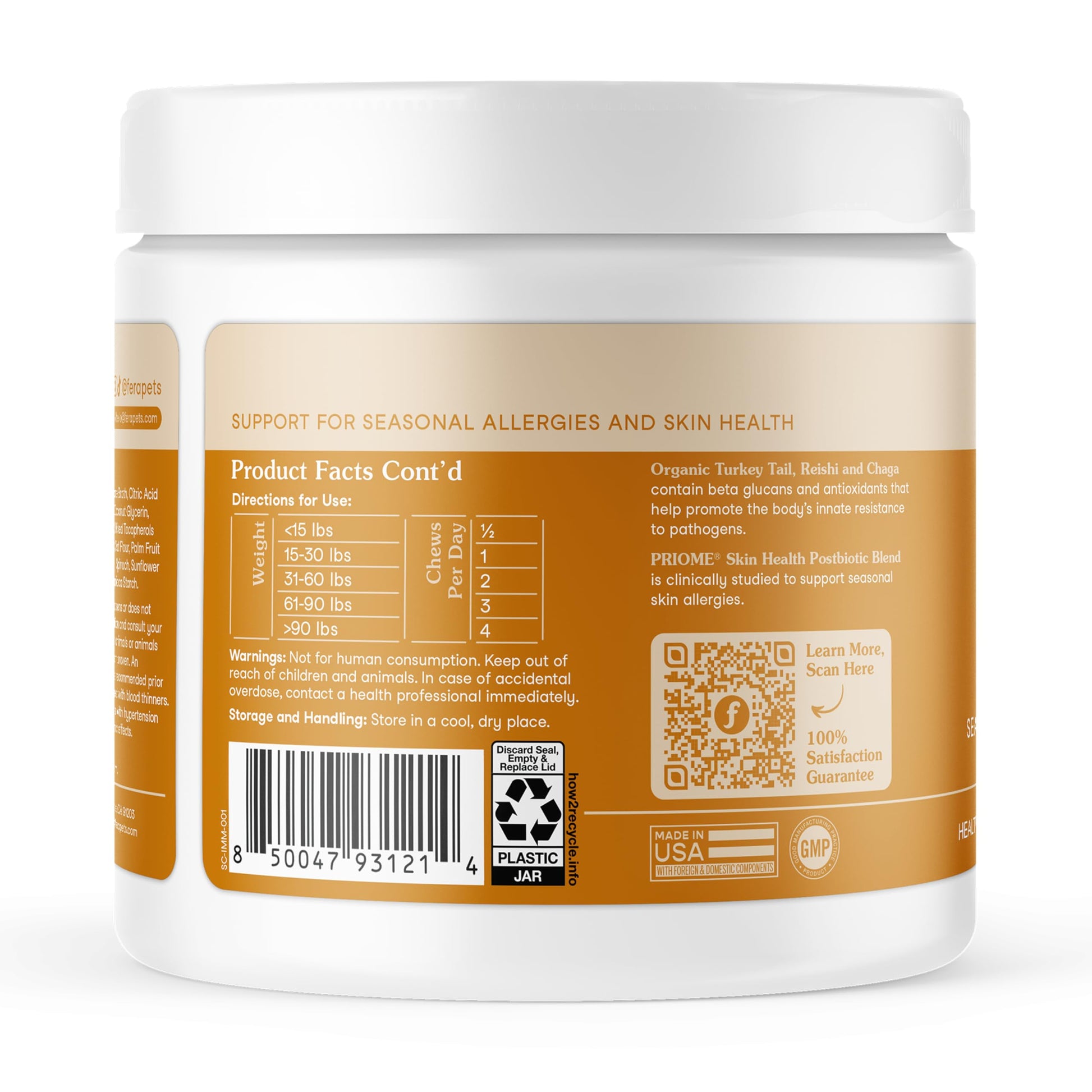 Fera Pets Dog Allergy and Immune Support with Organic Mushrooms, Postbiotics & Colostrum - Promotes Skin & Gut Health - Soothes Seasonal Allergy Symptoms - 30 Soft Chews Fera PetsAu supplements