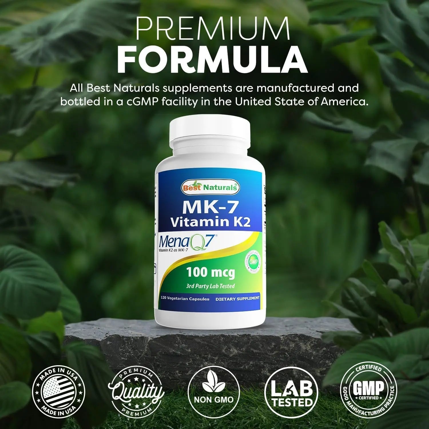 Best Naturals MK-7 Vitamin K2 100 mcg 120 Vcaps Best NaturalsAu supplements