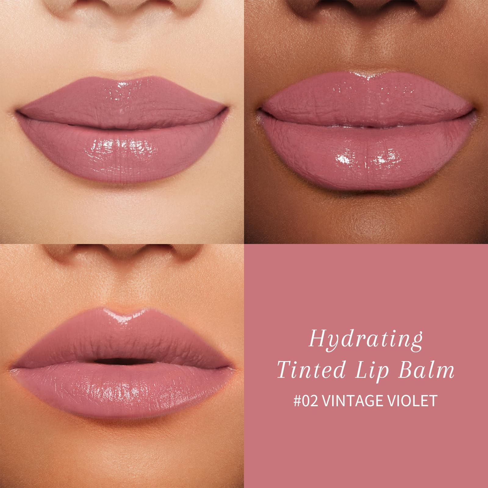 bayfree Tinted Lip Balm Plumper, Glossy, Pump Lips, Lightweight, Moisturize & Tint with Jojoba Seed Oil, Vegan Lipbalm Lip Care, Vintage Violet bayfreeAu supplements