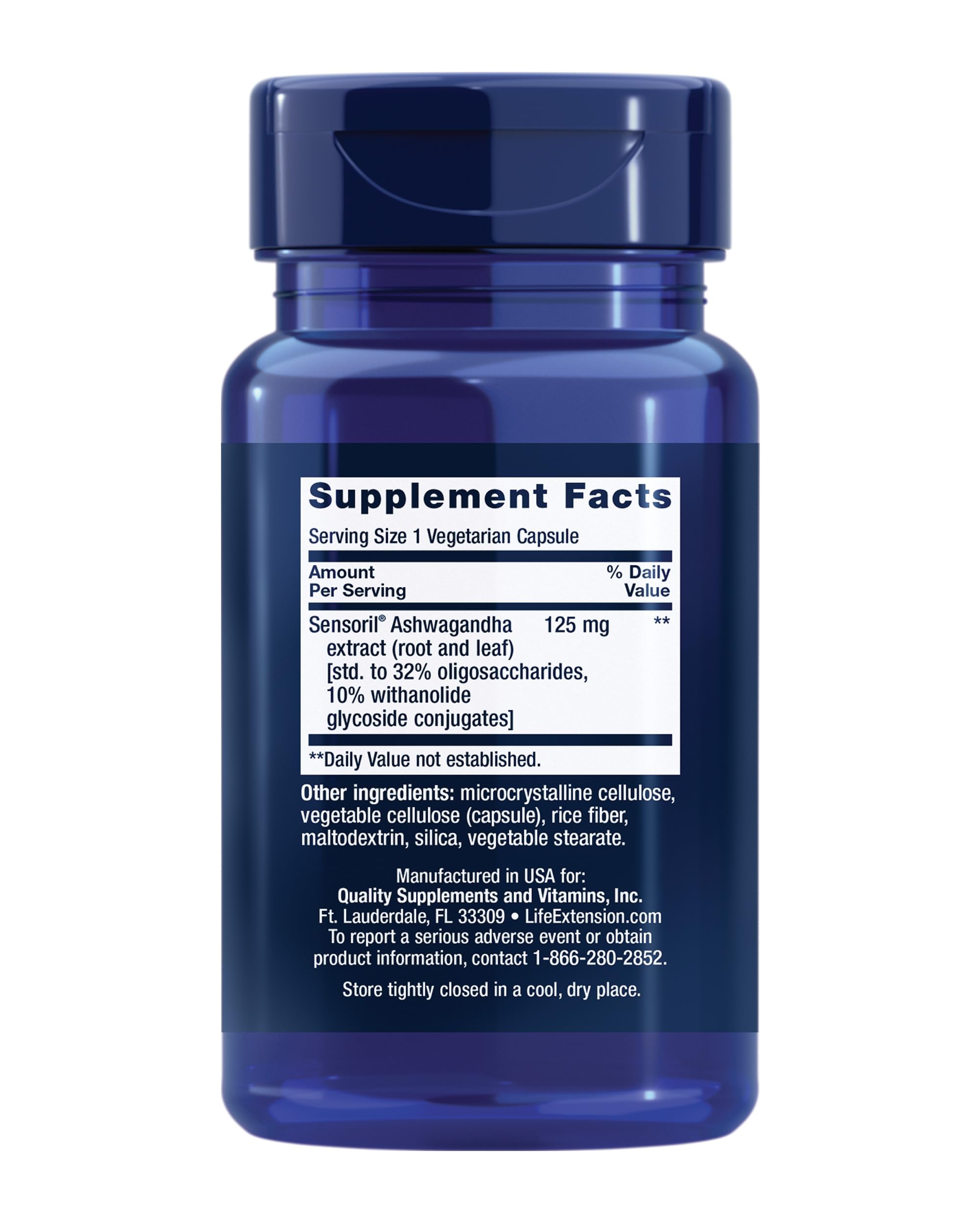 Life Extension Optimized Ashwagandha - Stress Management Supplement for a Healthy Stress Response, Focus, Memory, Stress Relief - Vegetarian, Gluten-Free, Non-GMO, 60 Capsules Life ExtensionAu supplements