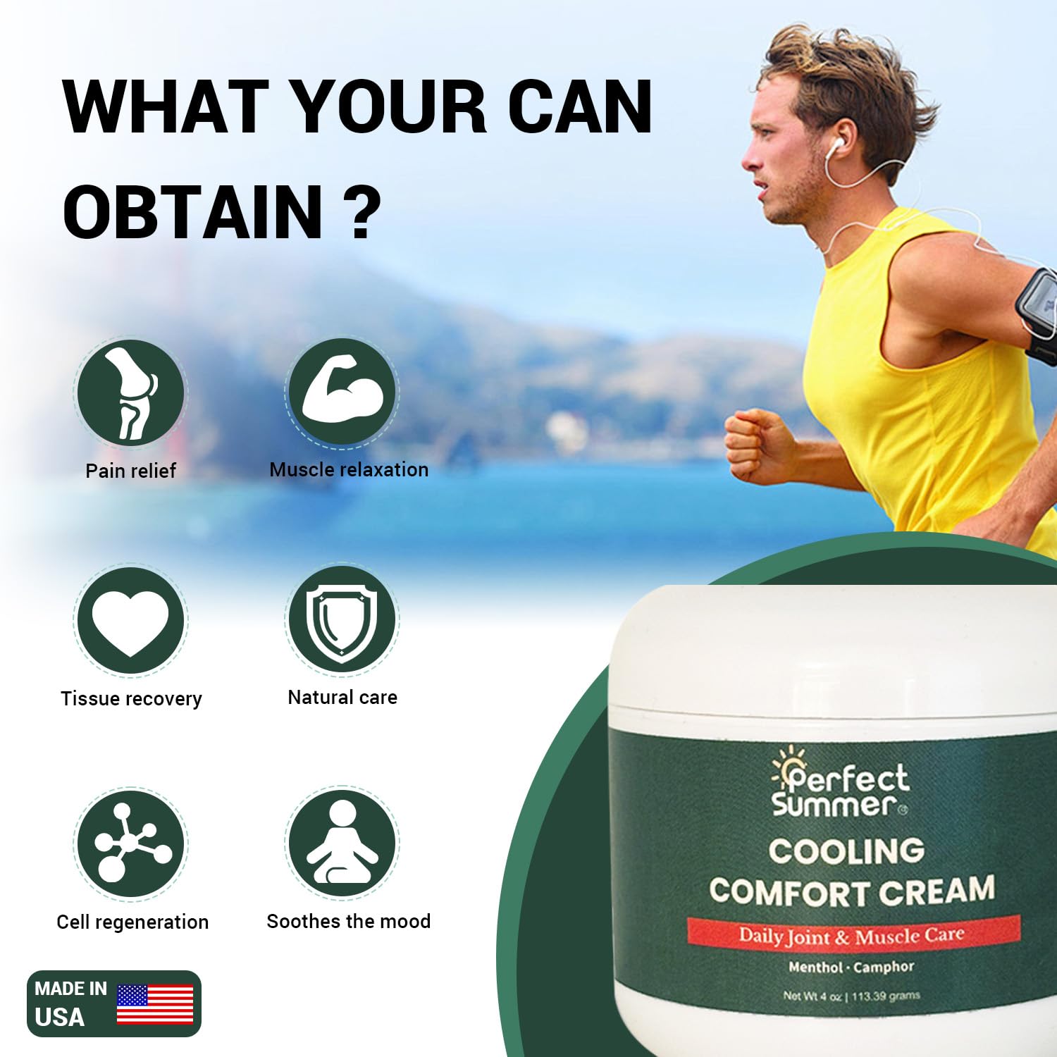 Perfect Summer Cooling Comfort Cream – Muscle Rub & Joint Care – Cooling Relief for Back, Neck, Shoulders & Knees – Non-Greasy, Fast-Absorbing Topical Cream, 4 oz GenericAu supplements