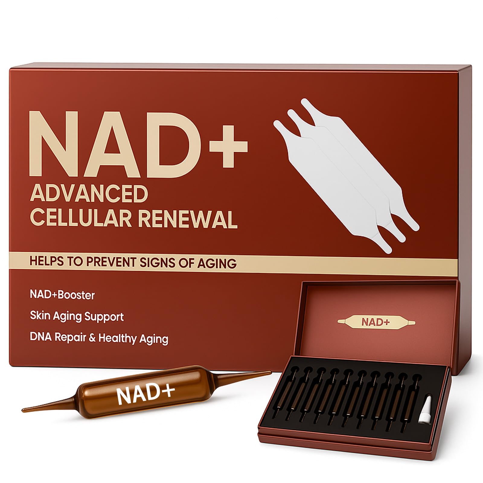 NAD Advanced Cellular Renewal - 1200mg NAD Supplement for Skin Aging Support Energy & Focus - 10 Vials (1) ARSYCHLLAu supplements