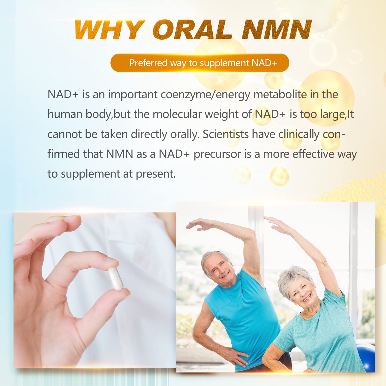 KFG NMN 18000 - NMN Nicotinamide Mononucleotide Supplement with Resveratrol, Stabilized Form & 99% High Purity to Boost NAD+ Levels for DNA Repair Supplement,for Healthy Aging,60 Capsules KFGAu supplements