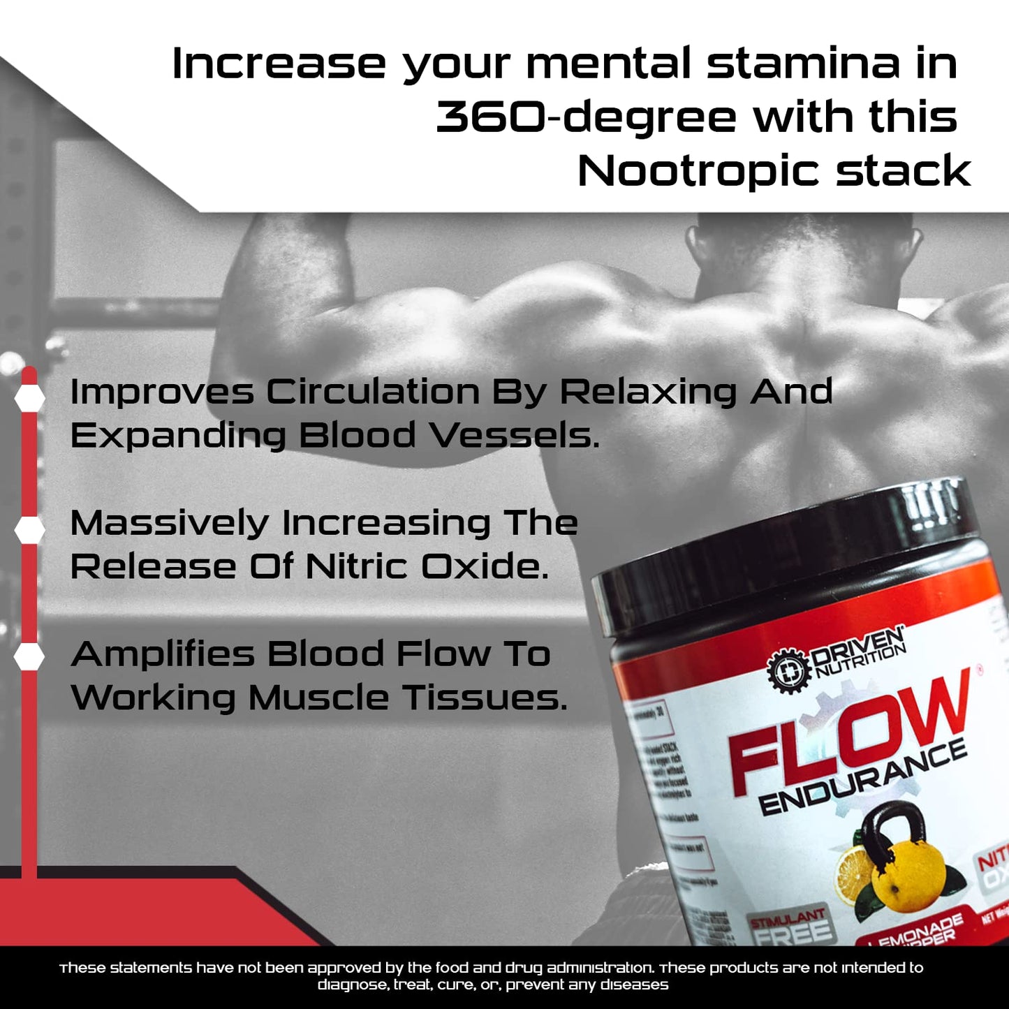 Driven Nutrition Flow - Cognitive Nitric Oxide Nootropic - Endurance & Energy - Increase Driven NutritionUS supplements