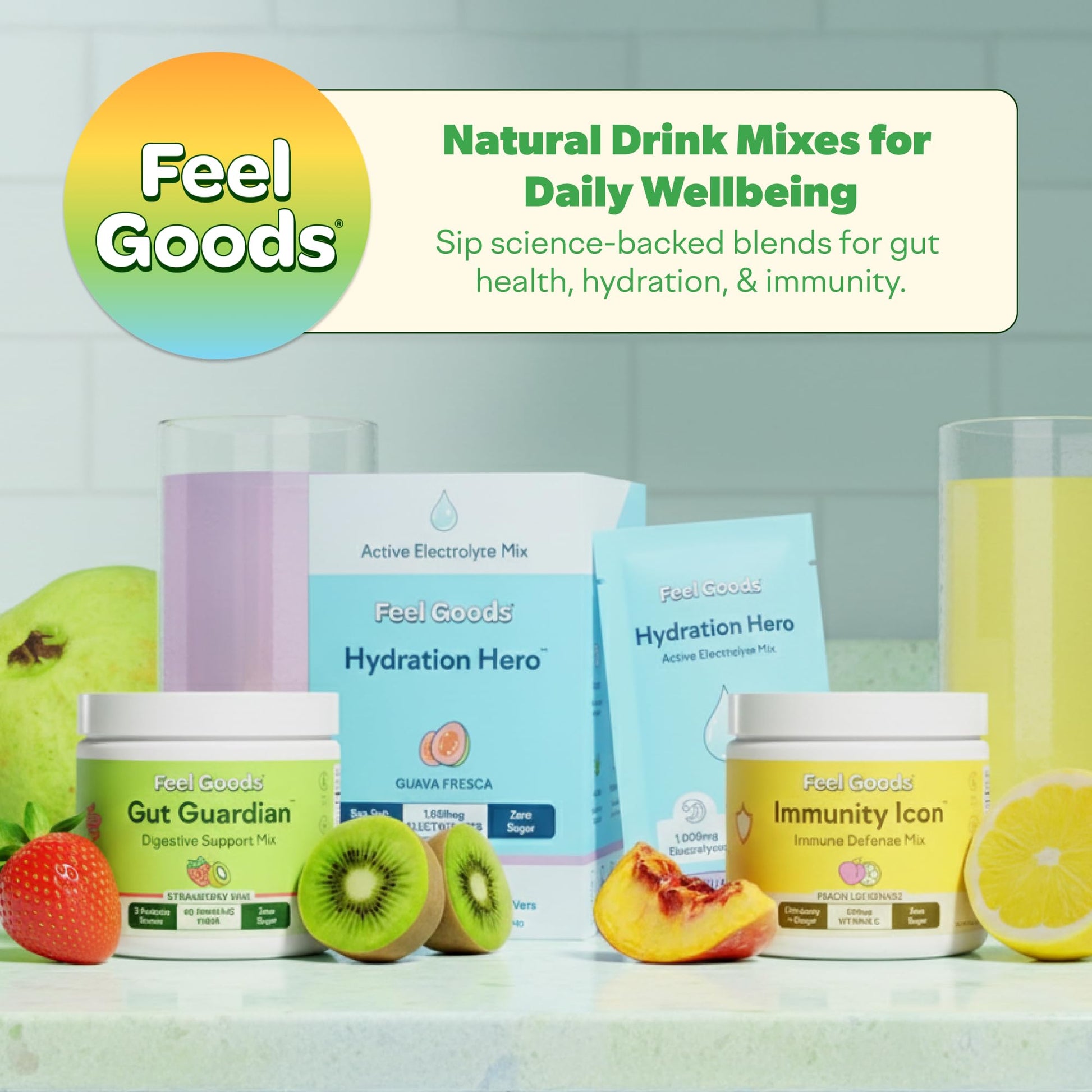 Feel Goods Gut Guardian, Gut Health Powder Packets - Probiotic Fiber Powder with Prebiotics & L Glutamine for Digestive Health, Bloating Relief & Digestion Support - Zero Sugar & Organic Flavor Feel GoodsAu supplements