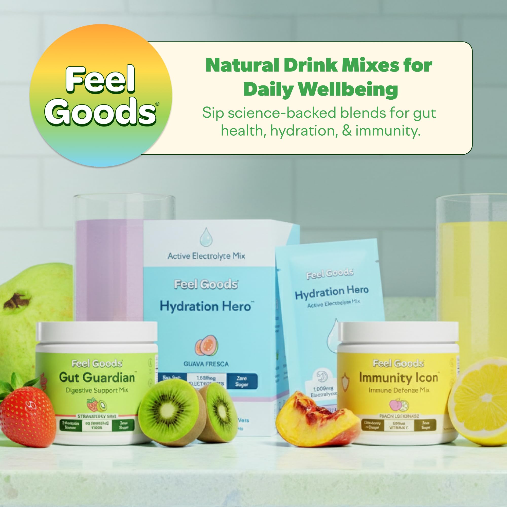Feel Goods Gut Guardian, Gut Health Powder Packets - Probiotic Fiber Powder with Prebiotics & L Glutamine for Digestive Health, Bloating Relief & Digestion Support - Zero Sugar & Organic Flavor Feel GoodsAu supplements