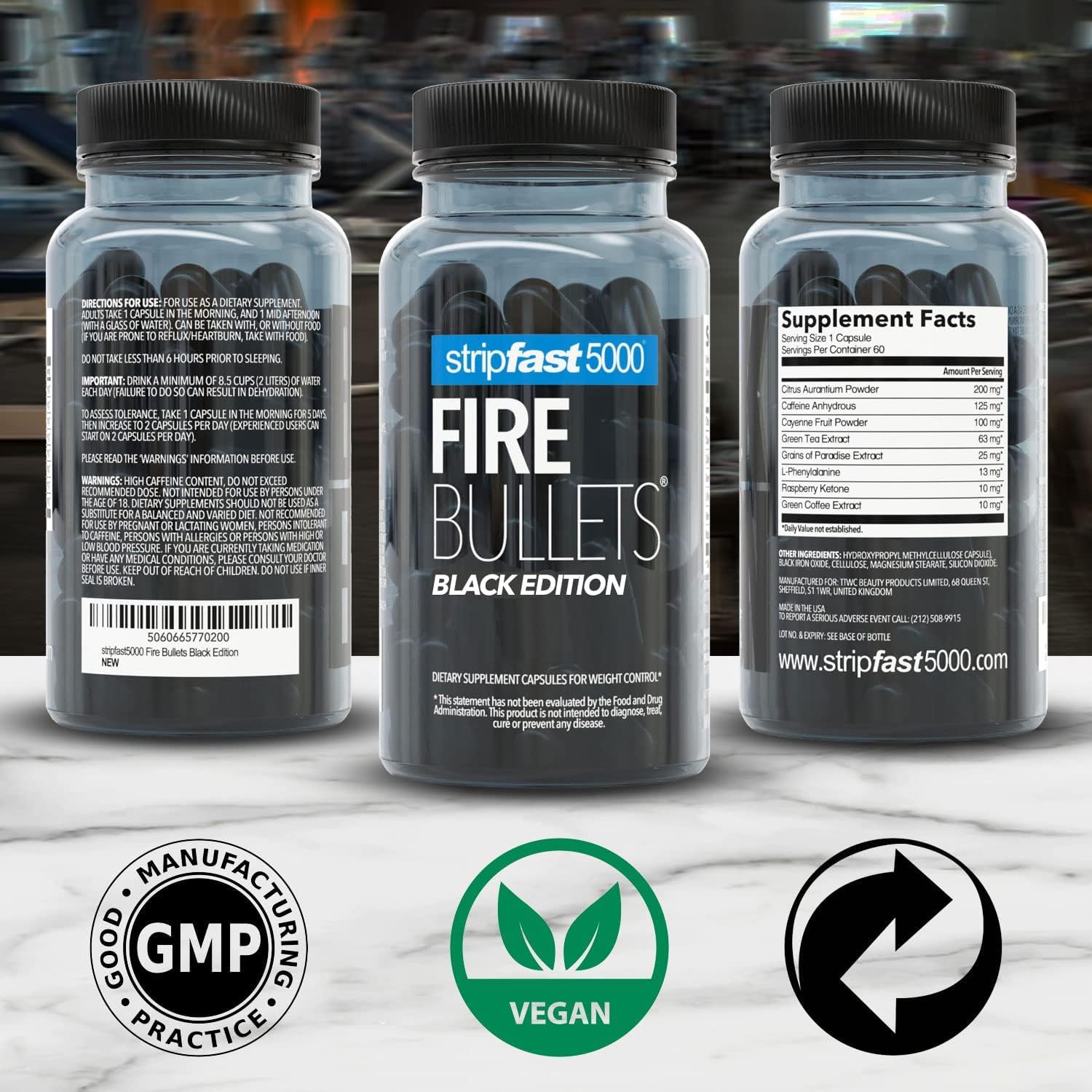 stripfast5000 Fire Bullets Max Strength Black Edition for Women and Men stripfast5000US supplements