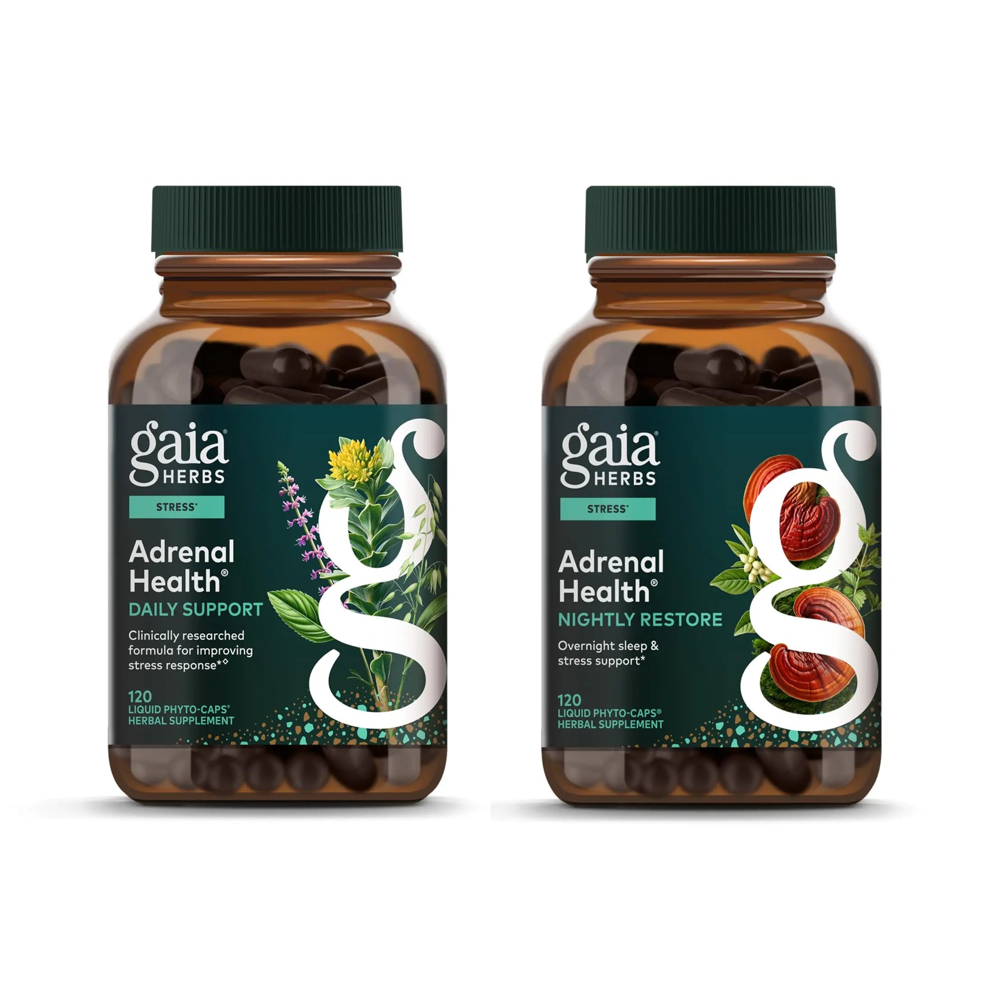 Gaia Herbs Adrenal Health Daily Support, Help Maintain Healthy Energy & Stress Levels*,120 Liquid Phyto-Caps Adrenal Health Nightly Restore, 120 Liquid Phyto-Caps - Bundle Gaia HerbsAu supplements