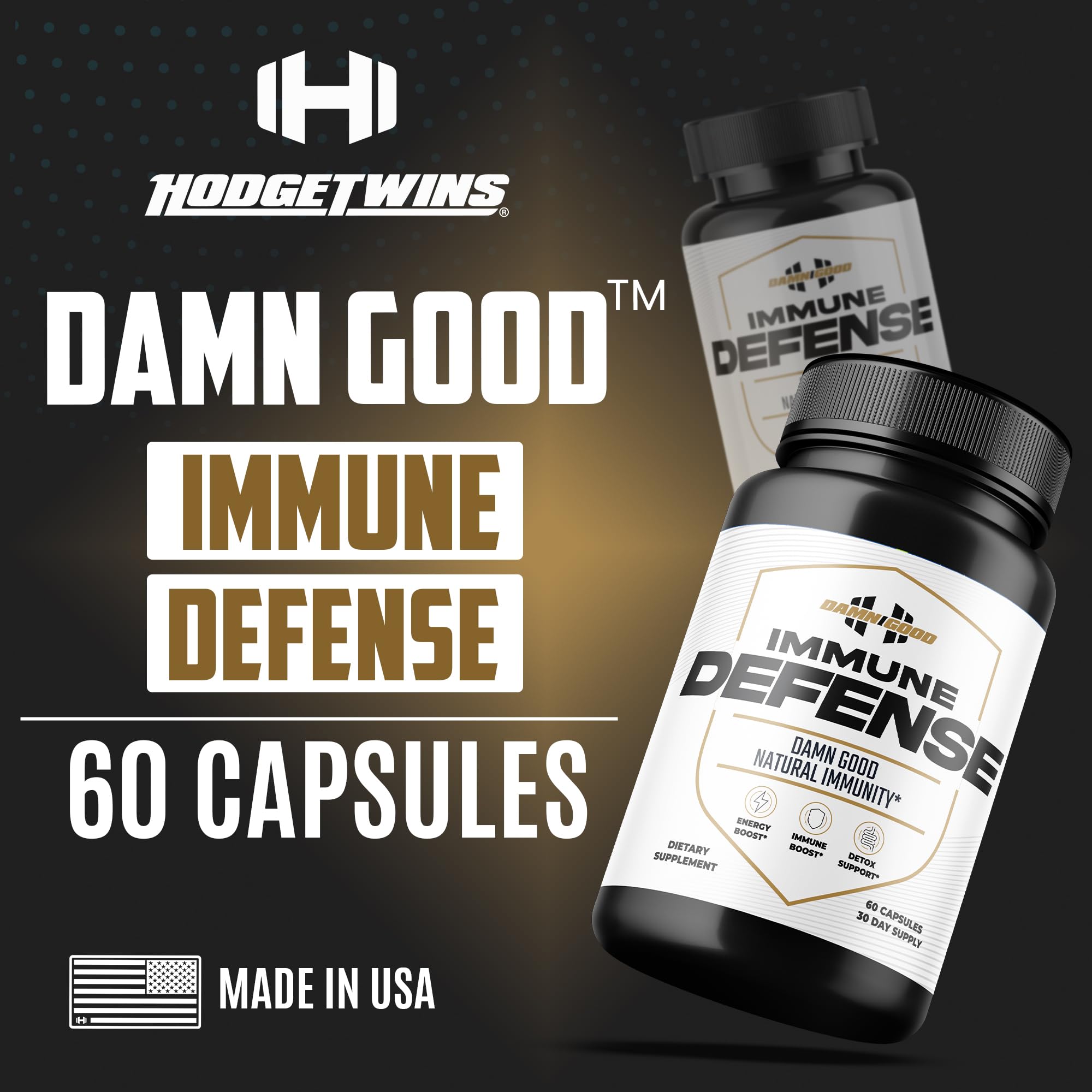 DAMN GOOD The Hodge Twins Immune Defense Supplement (60 Capsules) – Sea Moss Blend Capsules for Everyday Balance, Digestive Support, and Whole-Body Wellness with Vitamins, Minerals, and Botanicals DAMN GOODAu supplements