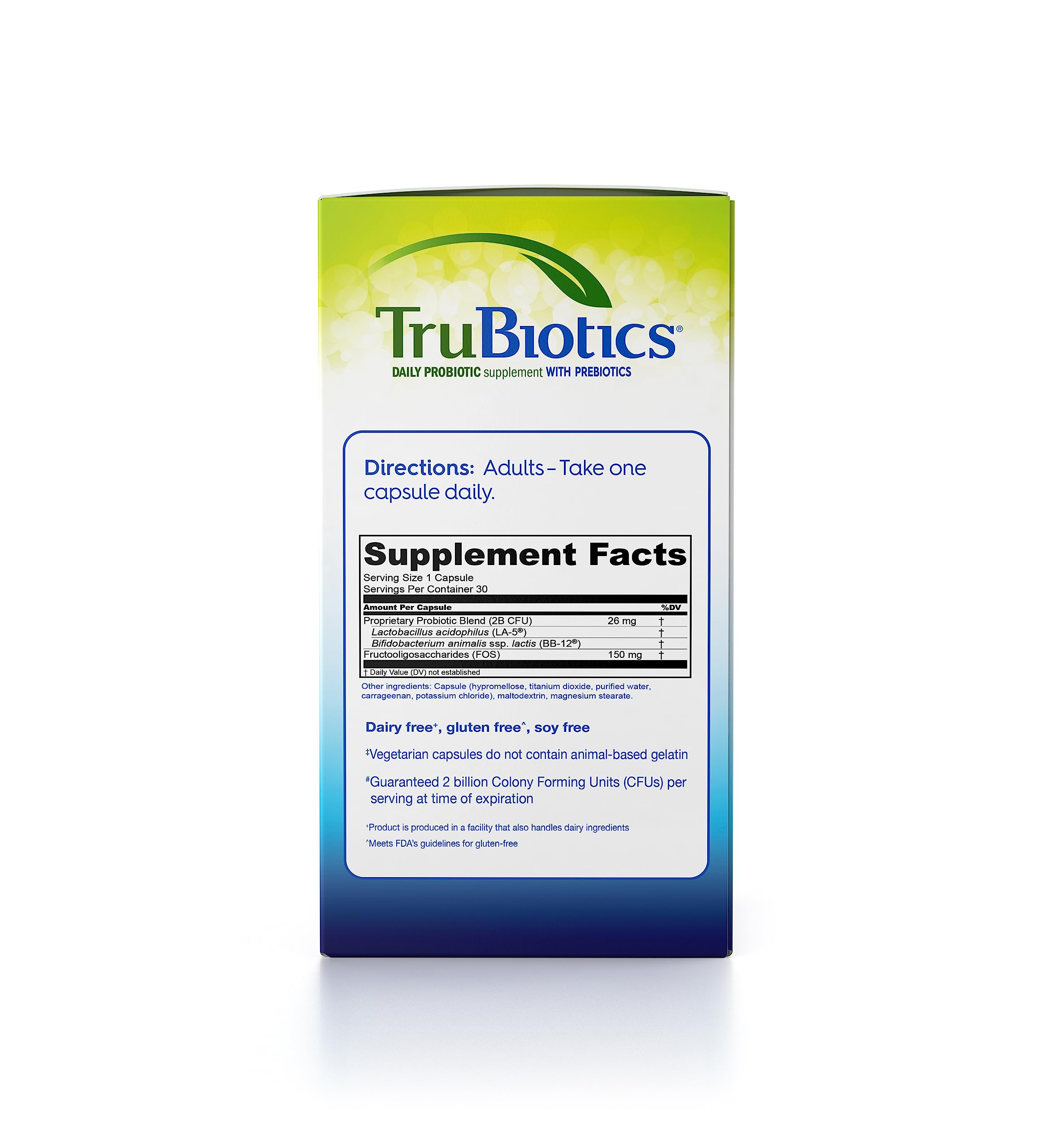 TruBiotics Probiotics for Digestive & Immune Health, Supports Regularity & Helps Relieve Abdominal Discomfort, Gas & Bloating, 2 Clinically Studied Probiotic Strains, Plus Prebiotics, 30 Capsules TruBioticsAu supplements