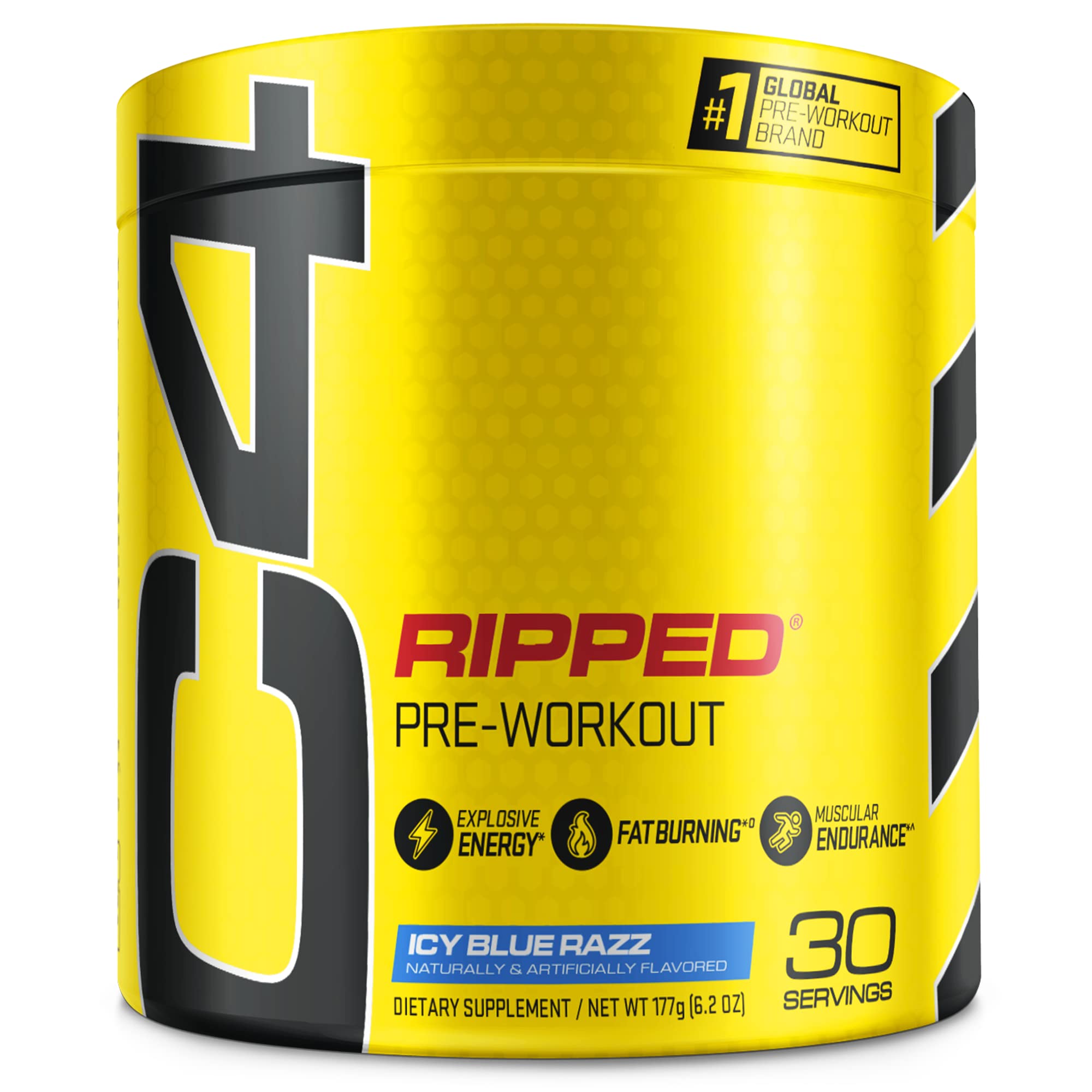 Cellucor C4 Ripped Pre Workout Powder ICY Blue Razz | Creatine Free + Sugar Free CellucorUS supplements
