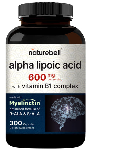 NatureBell Alpha Lipoic Acid 600mg Per Serving | 300 Capsules - with Vitamin B1 NatureBellUS supplements