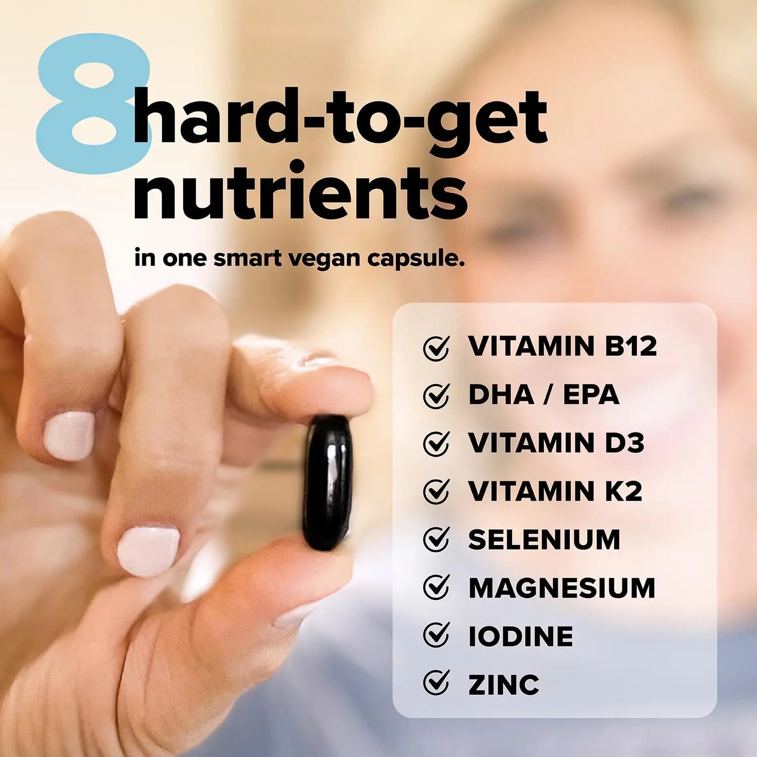 Complement Essential Vegan Multivitamin for Men & Women (30 Servings, 90 Capsules) with Omega-3 DHA & EPA, B12, Vitamin D3 & K2, Zinc, Selenium ComplementAu supplements