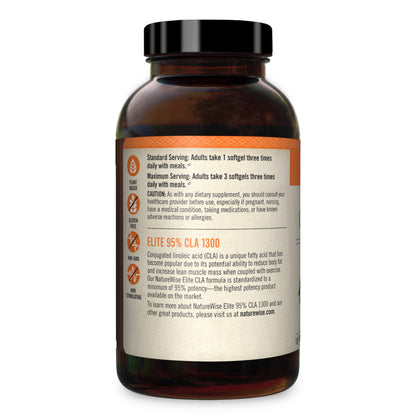 NatureWise Elite CLA 1300 Maximum Potency, 95% CLA Safflower Oil Workout Supplement NatureWiseUS supplements