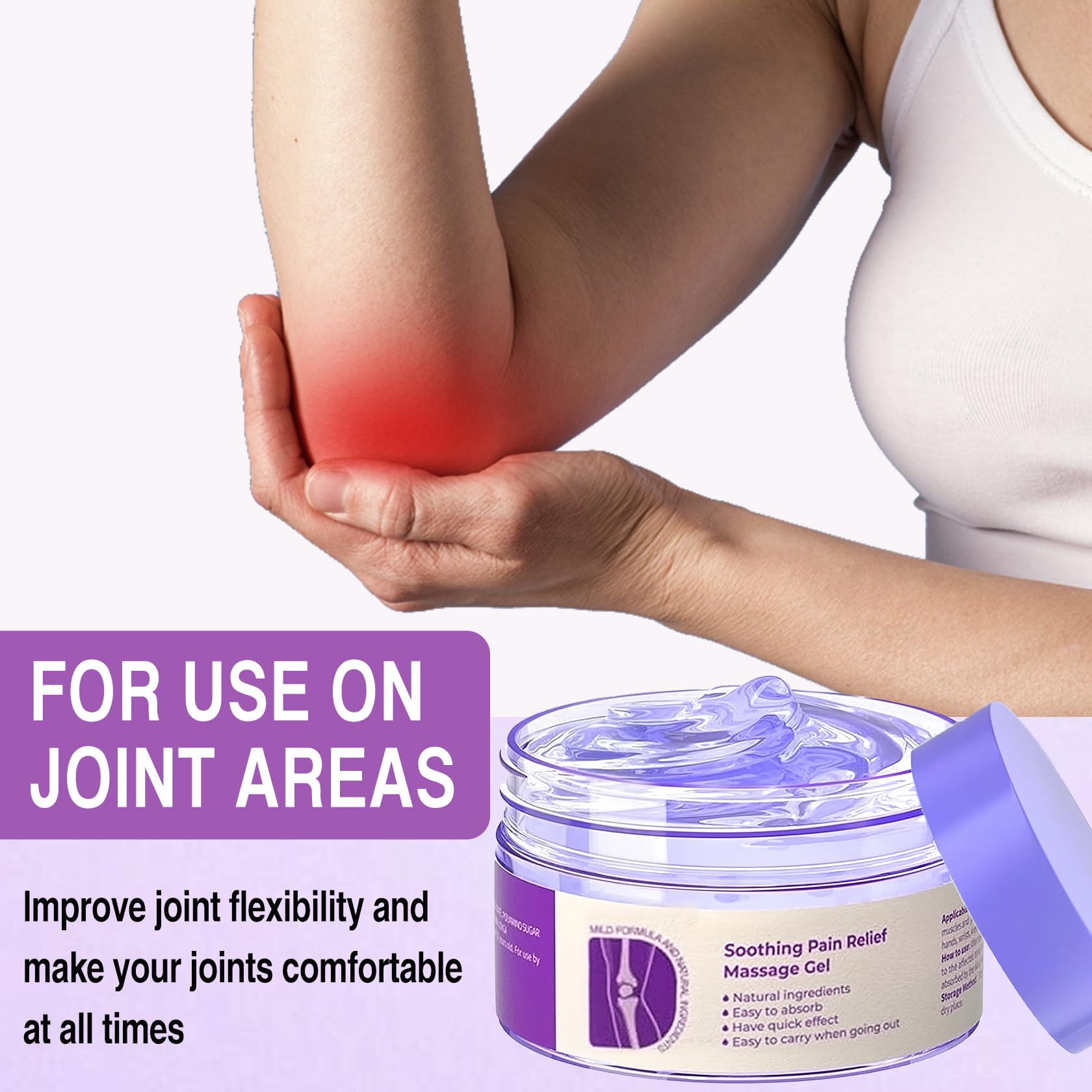 2 PCS Joint Gel Purple Gel，Soothing Pain Relief Massage Cream，Full-Body Joint Effective Soothes for Knees, Lumbar, Hands, Neck and Shoulders PERVALAAu supplements