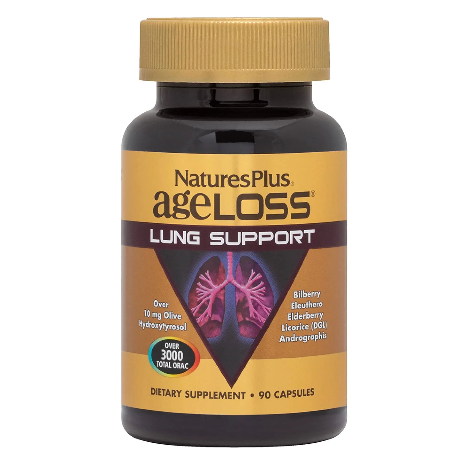 NaturesPlus AgeLoss Lung Support - 90 Capsules - Vegetarian, Gluten Free - 30 Servings NaturesPlusAu supplements
