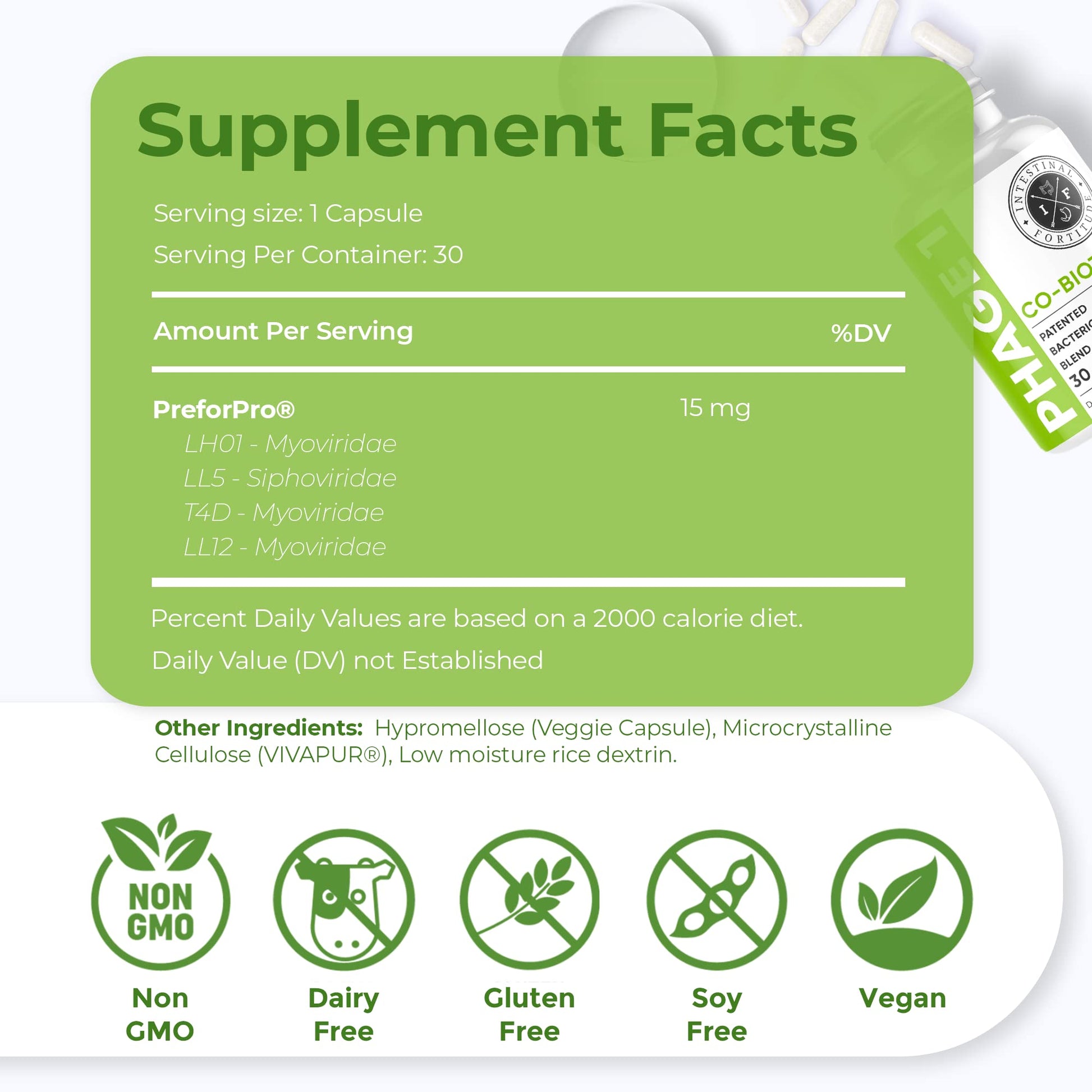 Intestinal Fortitude Phage 1 - Ultimate Gut Health Supplement, Total Restore Intestinal Defense, Patented Bacteriophage Blend for Gut Support, Digestive & Immune System Health, Destroy Bad Bacteria Intestinal FortitudeAu supplements