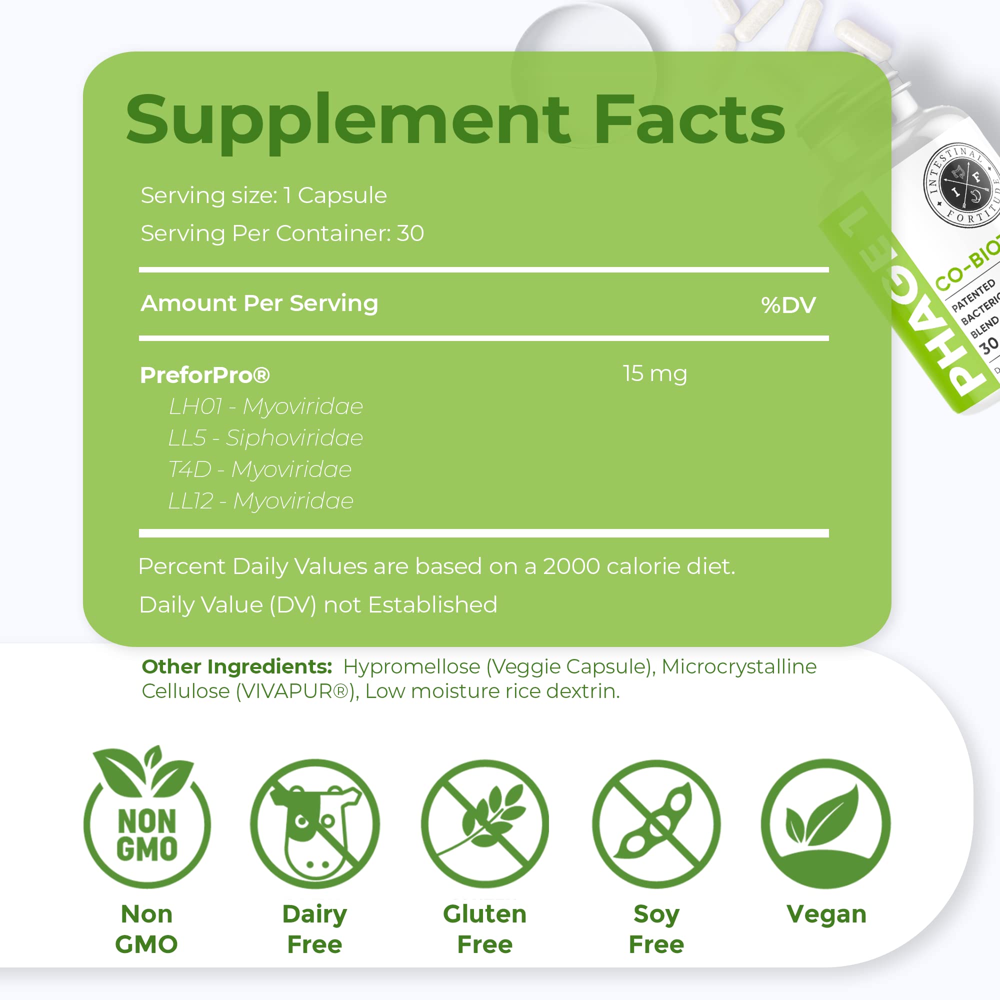 Intestinal Fortitude Phage 1 - Ultimate Gut Health Supplement, Total Restore Intestinal Defense, Patented Bacteriophage Blend for Gut Support, Digestive & Immune System Health, Destroy Bad Bacteria Intestinal FortitudeAu supplements