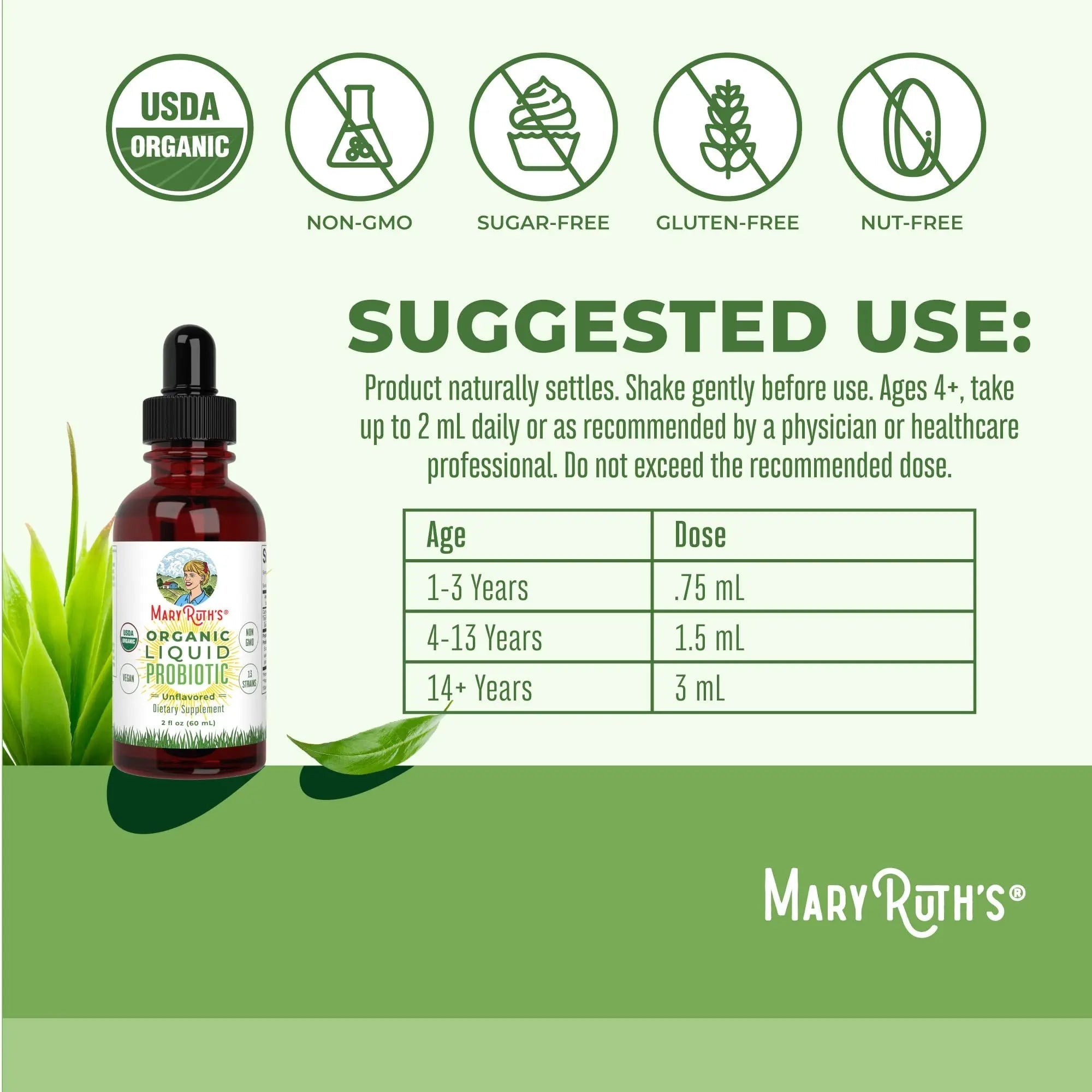 MaryRuth's Morning Multivitamin +Hair Growth (Peach Mango, 15oz), Nighttime Multimineral (Coconut, 15oz) & Probiotic Drops (2oz) | MARYRUTH'SAu supplements