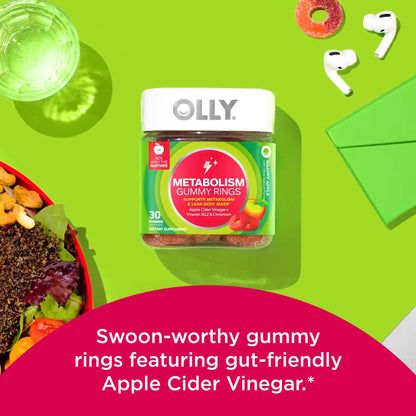 OLLY Metabolism Gummy Rings, Apple Cider Vinegar, Vitamin B12, Chromium, Energy OLLYUS supplements
