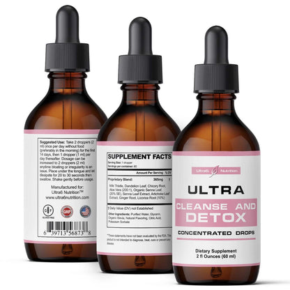 Liver Cleanse Detox & Repair Drops with Milk Thistle Extract, Dandelion Root Extract & Artichoke Ultra6 NutritionUS supplements