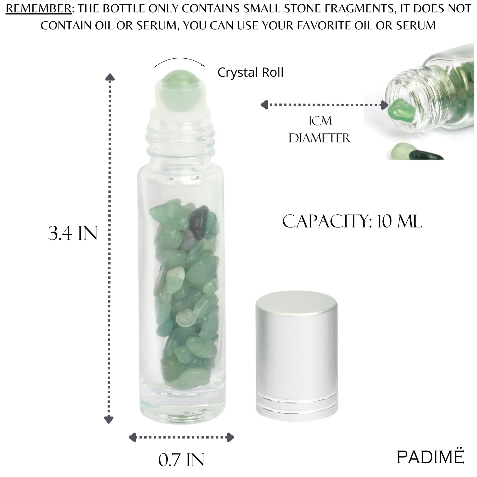 Padime 2 pcs | Premium Set | Real Jade Gua Sha Tool for Facial Skin Care + Glass Bottle for Your Oil PadimëAu supplements
