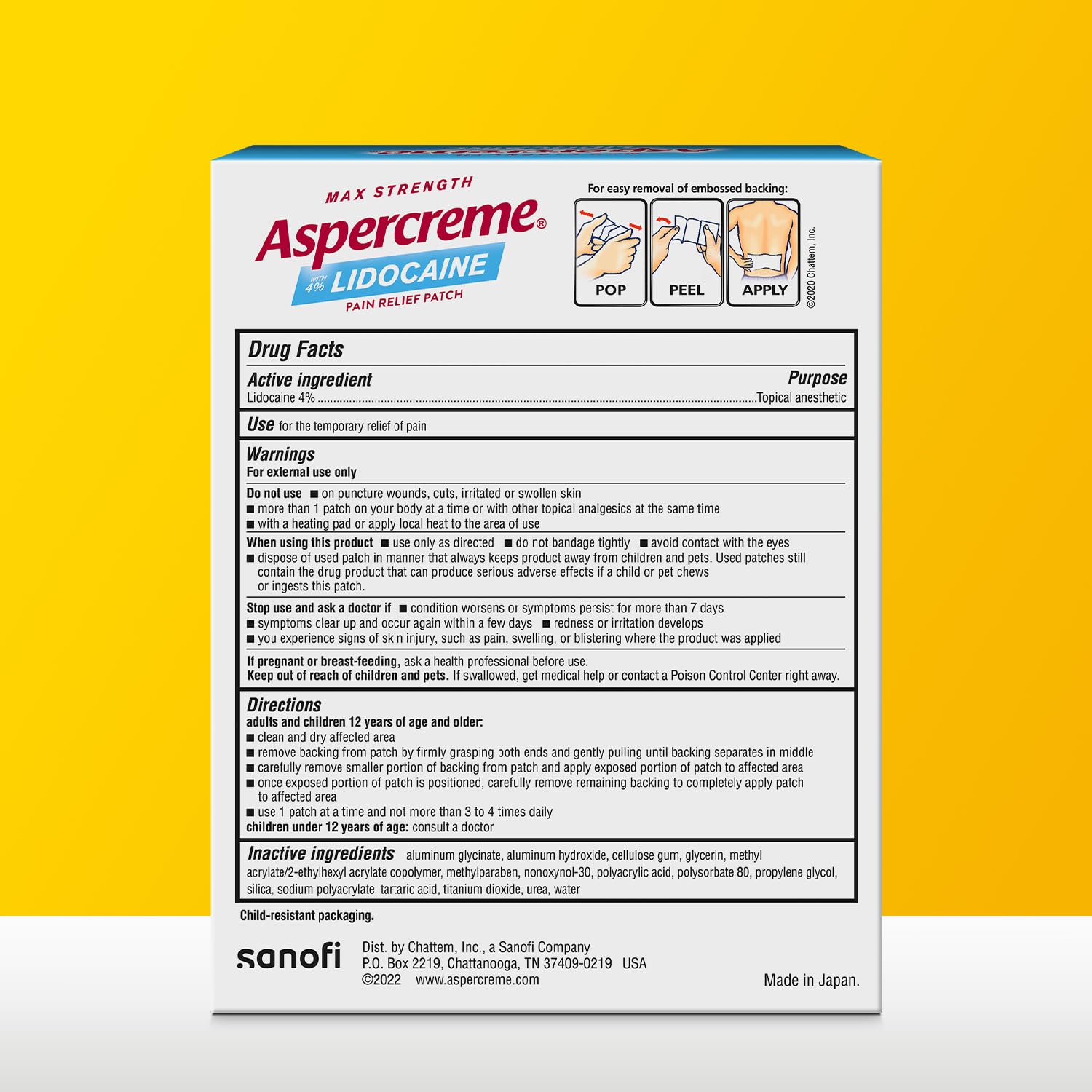 Aspercreme Lidocaine Pain Relief Patch XL for Back, Neck & Shoulder Pain, Topical Patches with Max-Strength 4% Lidocaine & Flexible Fabric Numbs Away Pain, 3 Ct. AspercremeAu supplements