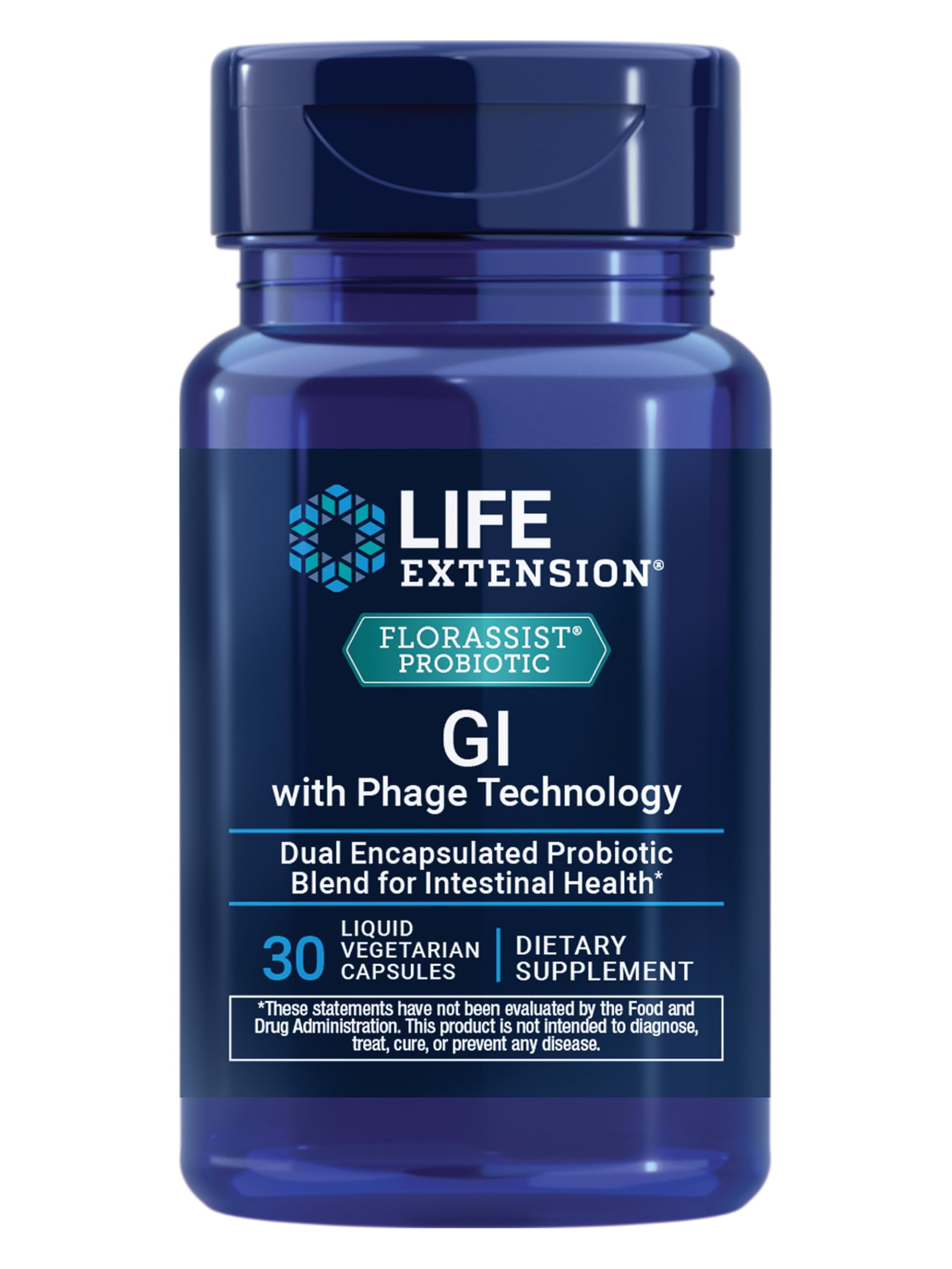 Life Extension FLORASSIST® Probiotic GI with Phage Technology, Digestive Health Supplement, microbiome Balance, Gut Health, Gluten Free, Vegetarian, 30 Capsules Life ExtensionAu supplements