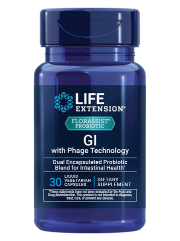 Life Extension FLORASSIST® Probiotic GI with Phage Technology, Digestive Health Supplement, microbiome Balance, Gut Health, Gluten Free, Vegetarian, 30 Capsules Life ExtensionAu supplements