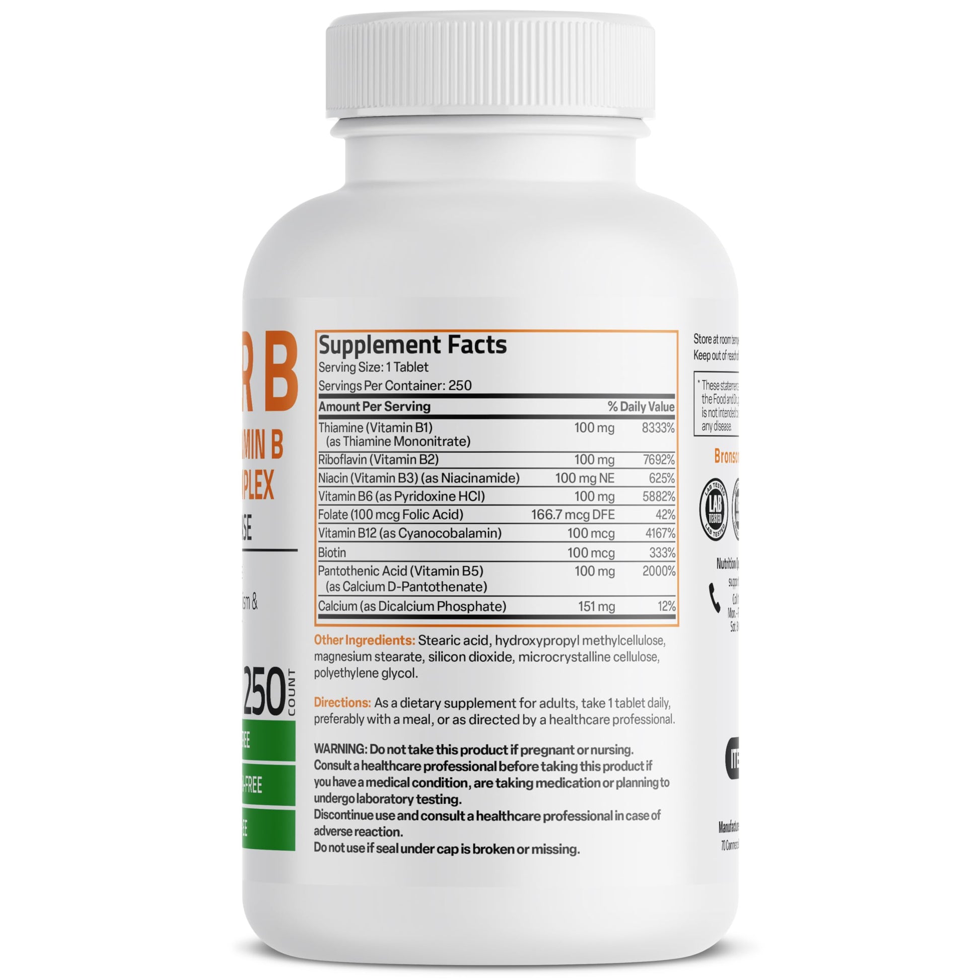 Bronson Super B 100 Vitamin B Complex Sustained Release Contains All B Vitamins BronsonAu supplements