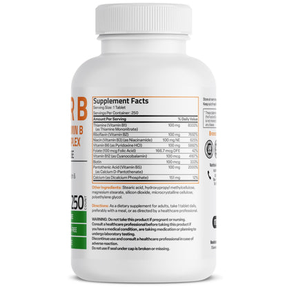 Bronson Super B 100 Vitamin B Complex Sustained Release Contains All B Vitamins BronsonUS supplements