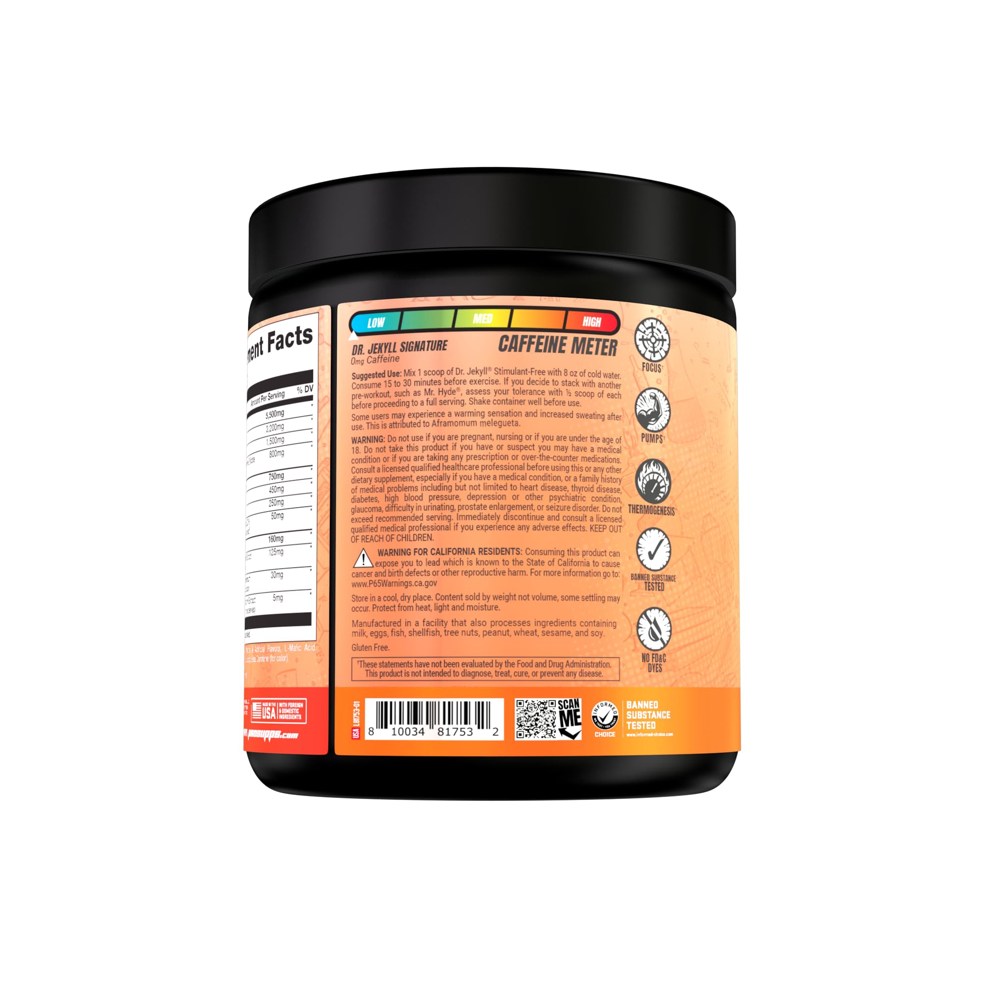 PROSUPPS Dr. Jekyll Signature Pre-Workout Powder, Stimulant & Caffeine Free, Intense PROSUPPSAu supplements