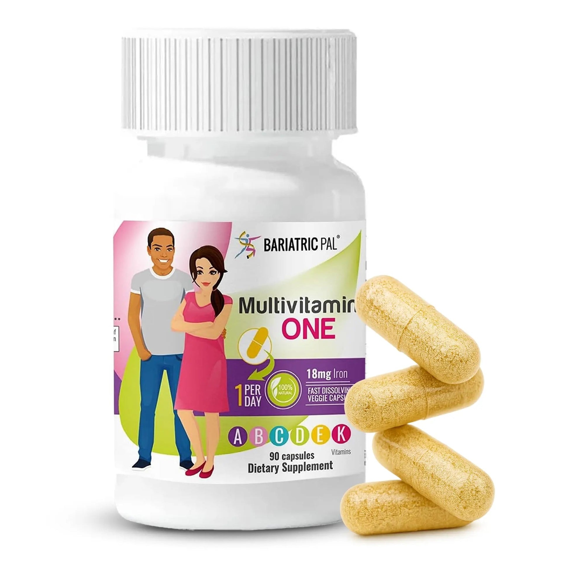 BariatricPal Multivitamin ONE 1 per Day! Bariatric Multivitamin Capsule with 18 mg of Iron | Easy to Swallow Capsule | BariatricPalAu supplements