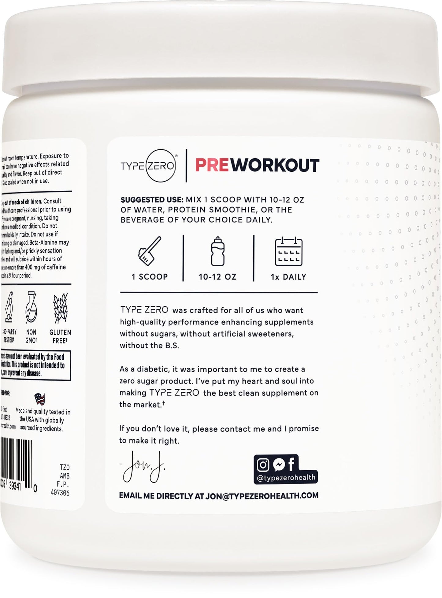 Type Zero AminoBurn (Watermelon Flavored) - Vegan Amino Acids BCAA Drink Sugar-Free Energy Drink Powder & Amino Acids Supplement - Natural Energy Type ZeroUS supplements