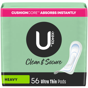 U by Kotex Clean & Secure Ultra Thin Pads, Heavy Absorbency, 56 Count (Packaging May Vary) U by KotexAu supplements