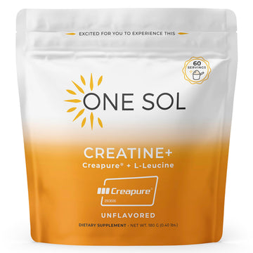 One Sol Creatine for Women, All Natural Women’s Creatine Powder w Creapure & Leucine, Increase Lean Muscle Mass, Reduce Recovery Time, Promotes Brain & Bone Health (Unflavored, 60 Servings) One SolAu supplements