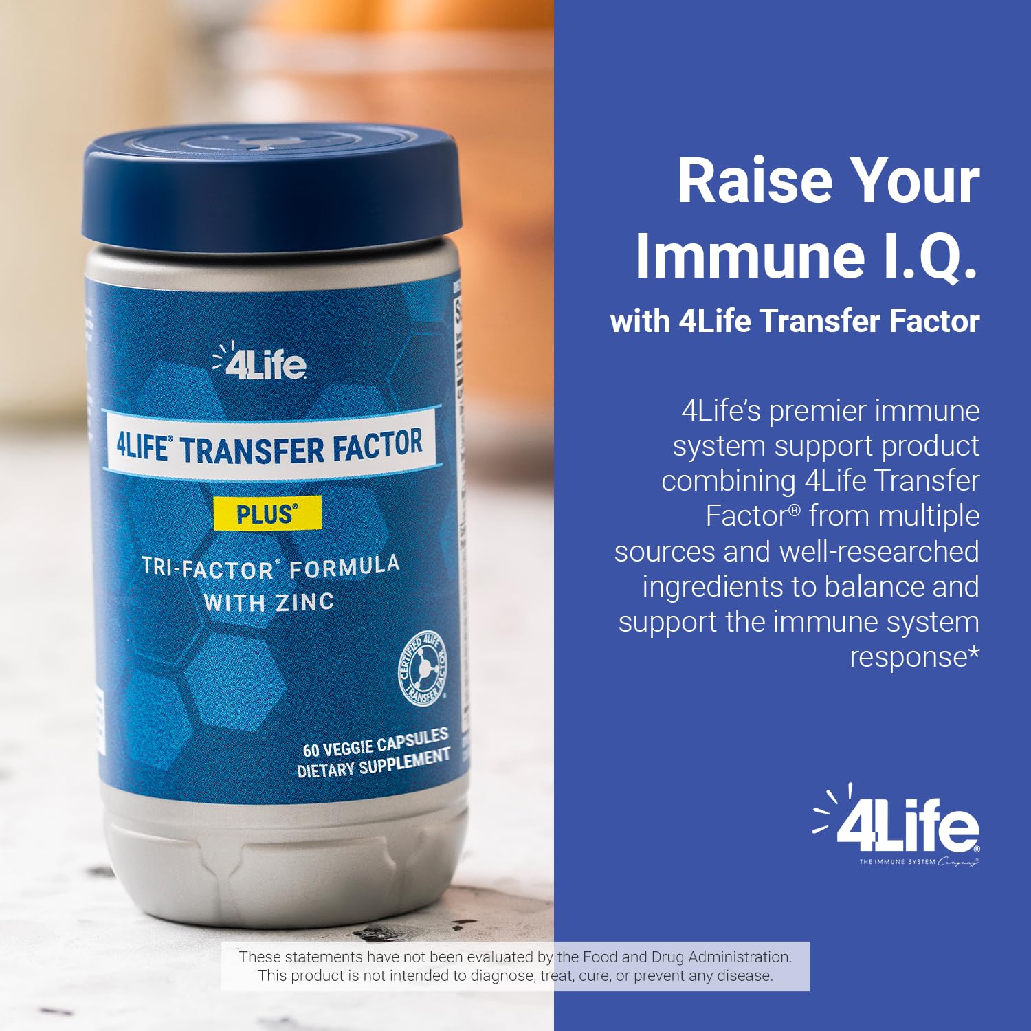 4Life Transfer Factor Plus - Support with Zinc, Super Mushroom Blend (Maitake, Shiitake, Agaricus), and Colostrum & Egg Yolk Extracts - 60 Capsules 4LifeAu supplements